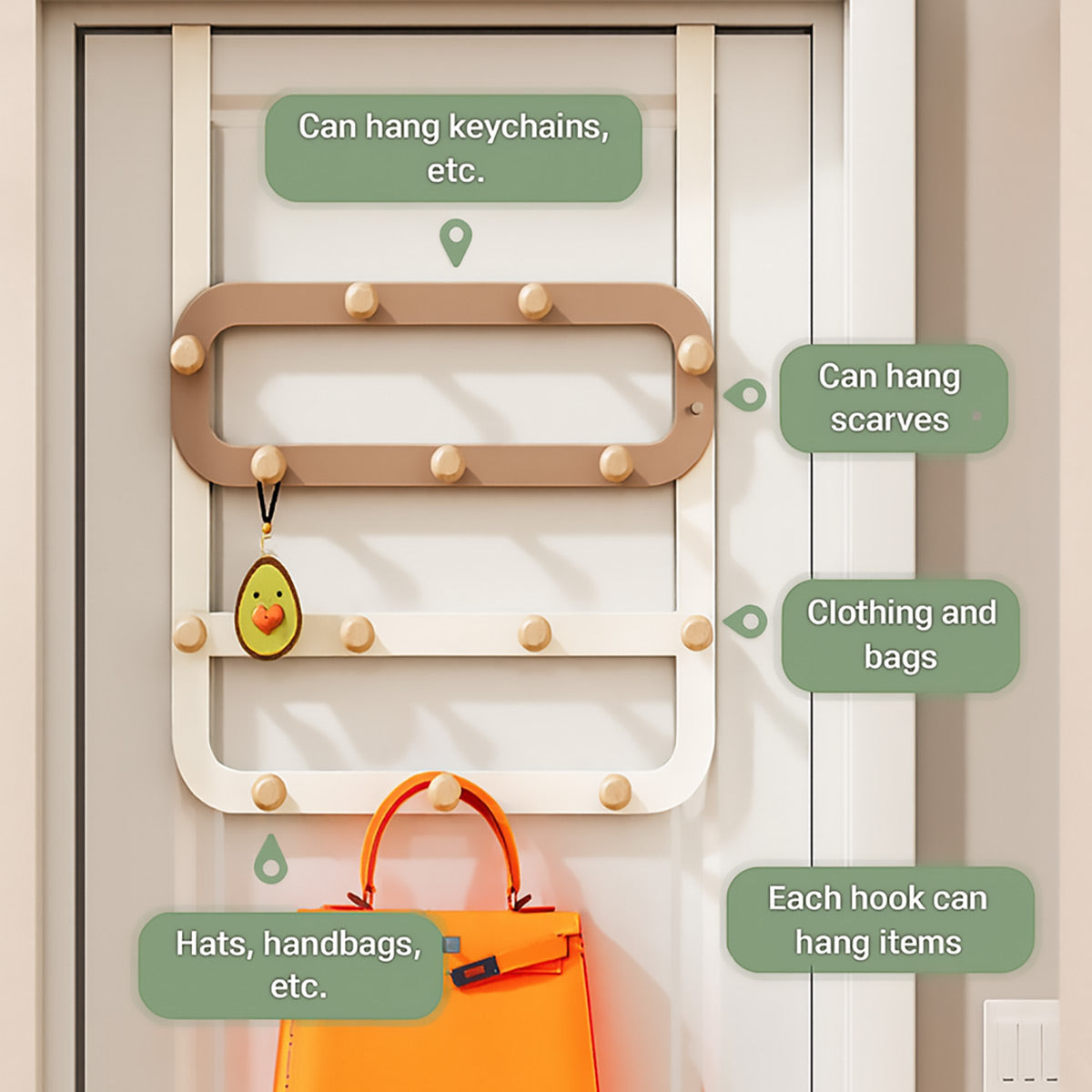 Over Door Hook Rack Two Colours Organiser | StorageOZ