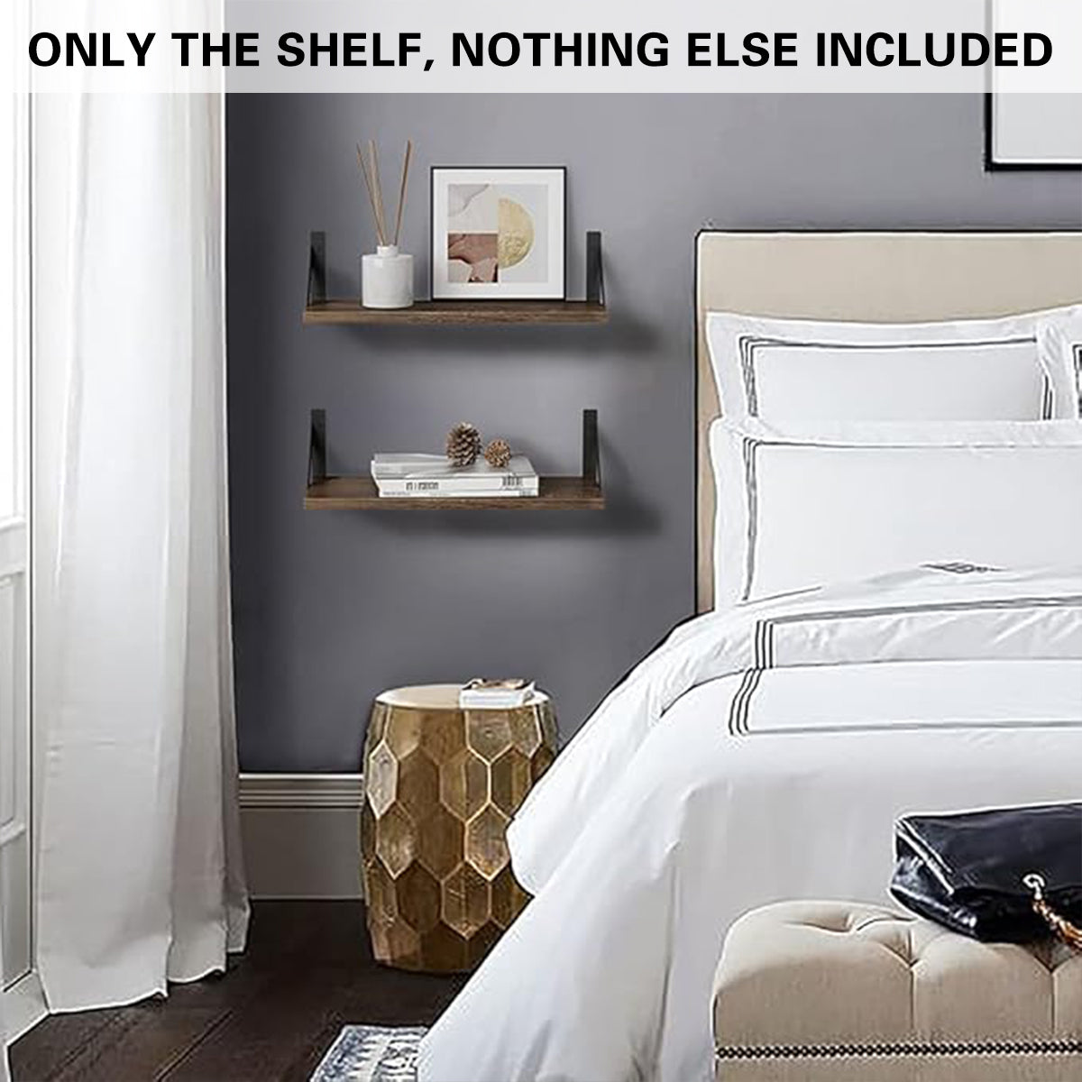 4 Pcs Wooden Wall Shelves Two Colours Set | StorageOZ
