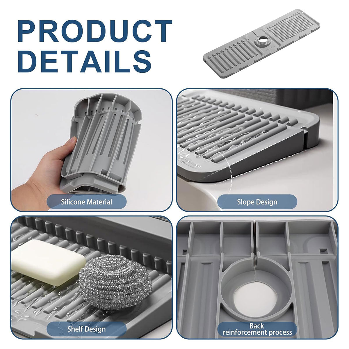 Silicone Sink Splash Guard Mat Three Colours | StorageOZ