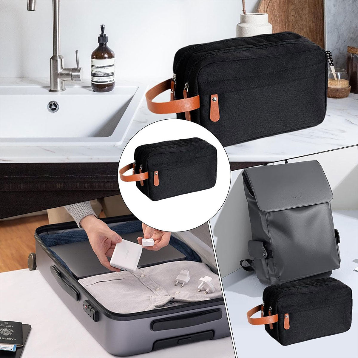 Toiletry Bag with Two Compartments Three Colours | StorageOZ
