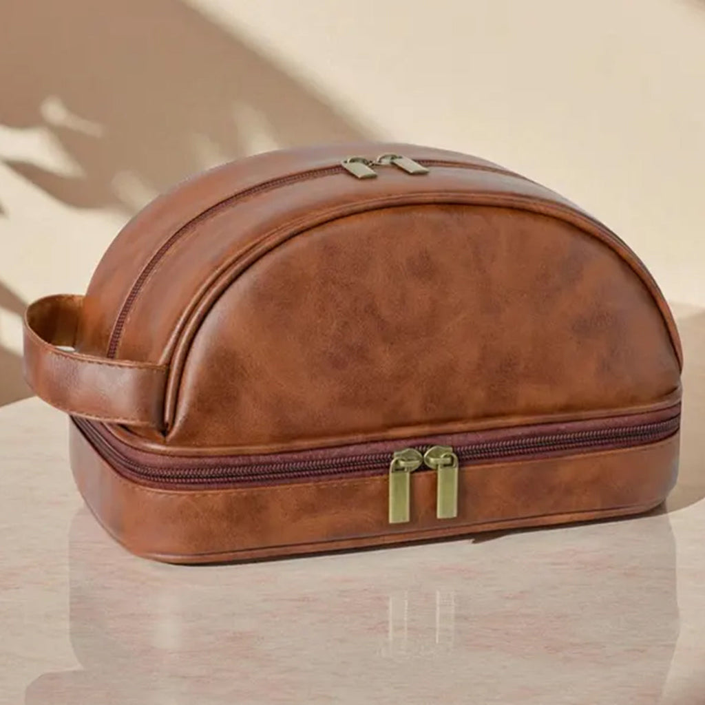 Vintage PU Toiletry Wash Bag Two Colours | StorageOZ