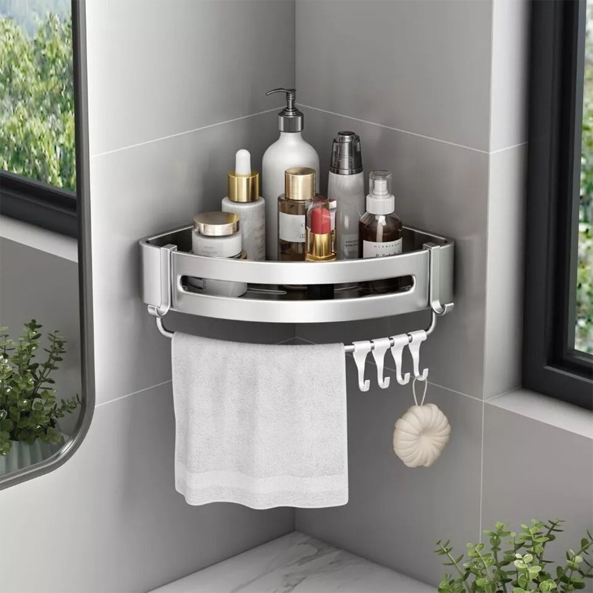 Stainless Corner Shower Shelf Two Variants | StorageOZ