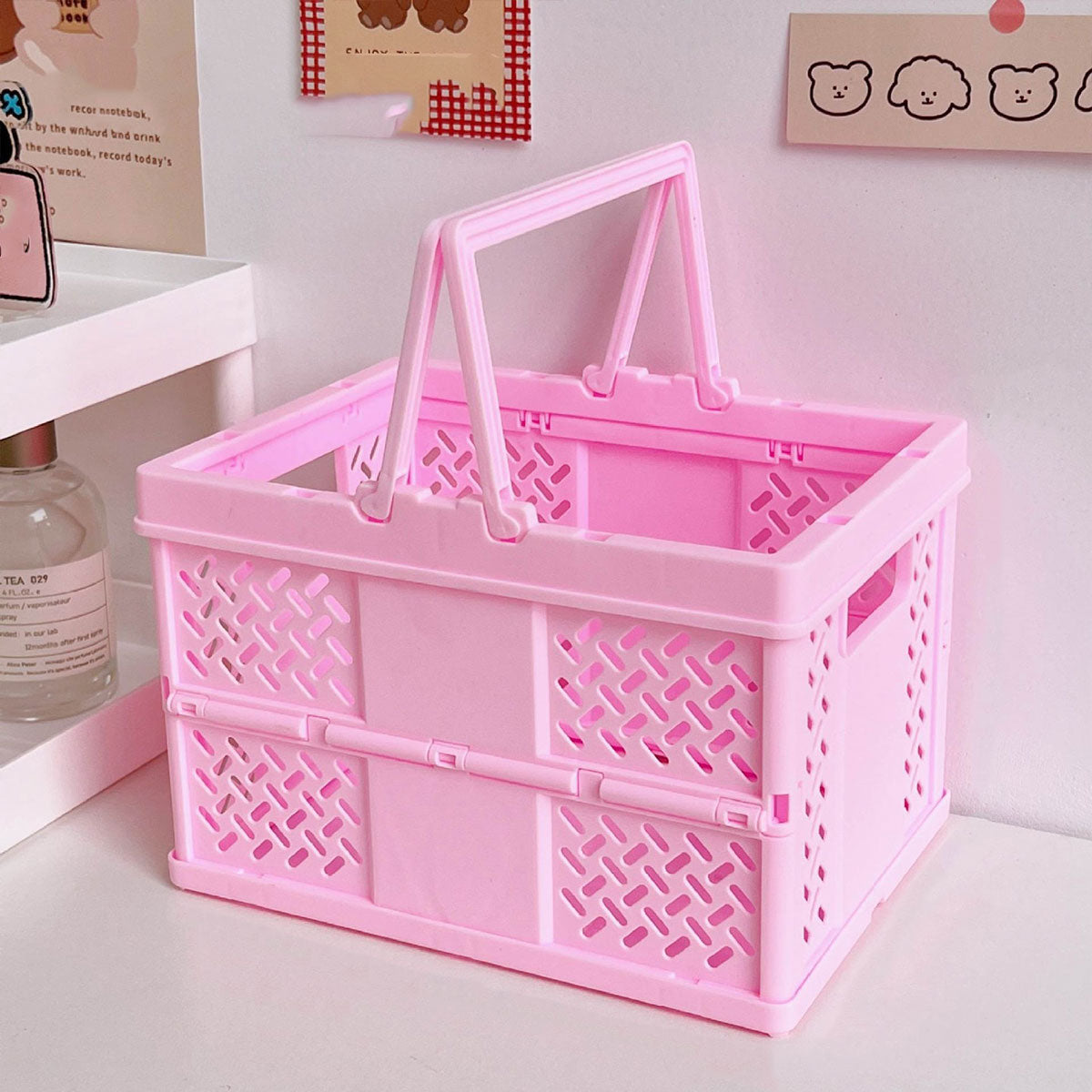 Foldable Plastic Storage Basket Four Colours | StorageOZ