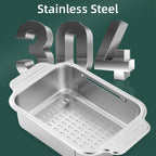 304 Steel Retractable Sink Drain Basket Set | StorageOZ