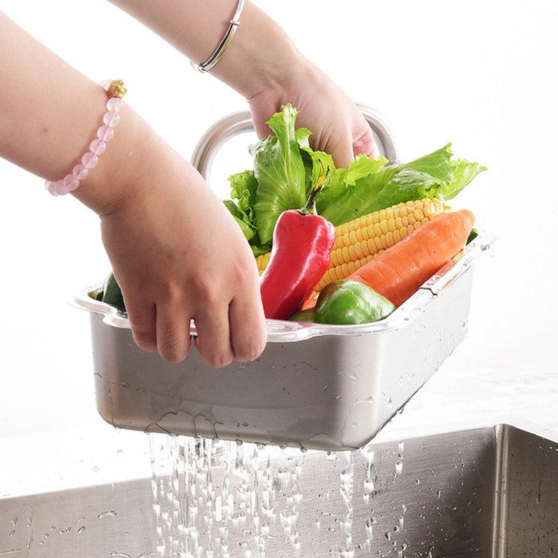 304 Steel Retractable Sink Drain Basket Set | StorageOZ