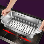 304 Steel Retractable Sink Drain Basket Set | StorageOZ