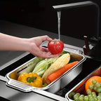 304 Steel Retractable Sink Drain Basket Set | StorageOZ
