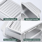 304 Steel Retractable Sink Drain Basket Set | StorageOZ