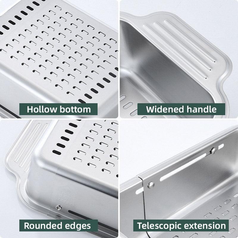 304 Steel Retractable Sink Drain Basket Set | StorageOZ