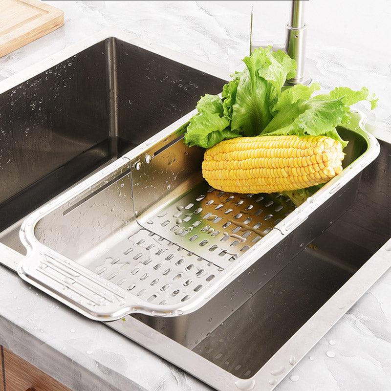 304 Steel Retractable Sink Drain Basket Set | StorageOZ