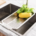 304 Steel Retractable Sink Drain Basket Set | StorageOZ