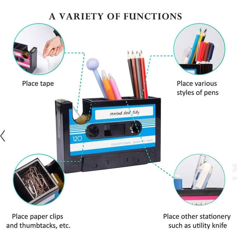 Cassette Tape Pen Holder in Three Colours | StorageOZ