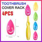 4 Pcs Smiley Face Toothbrush Holder Rack | StorageOZ