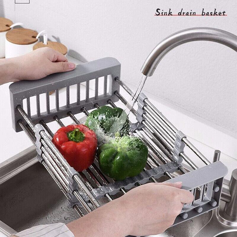 Stainless Steel Kitchen Drain Basket Rack | StorageOZ