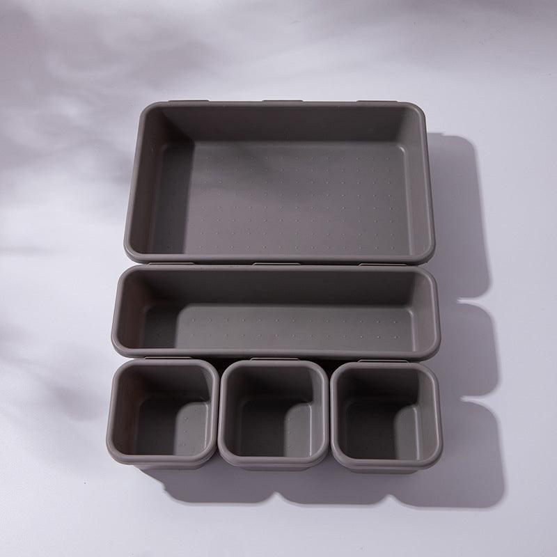 8 Pcs Drawer Desk Storage Trays Two Greys | StorageOZ