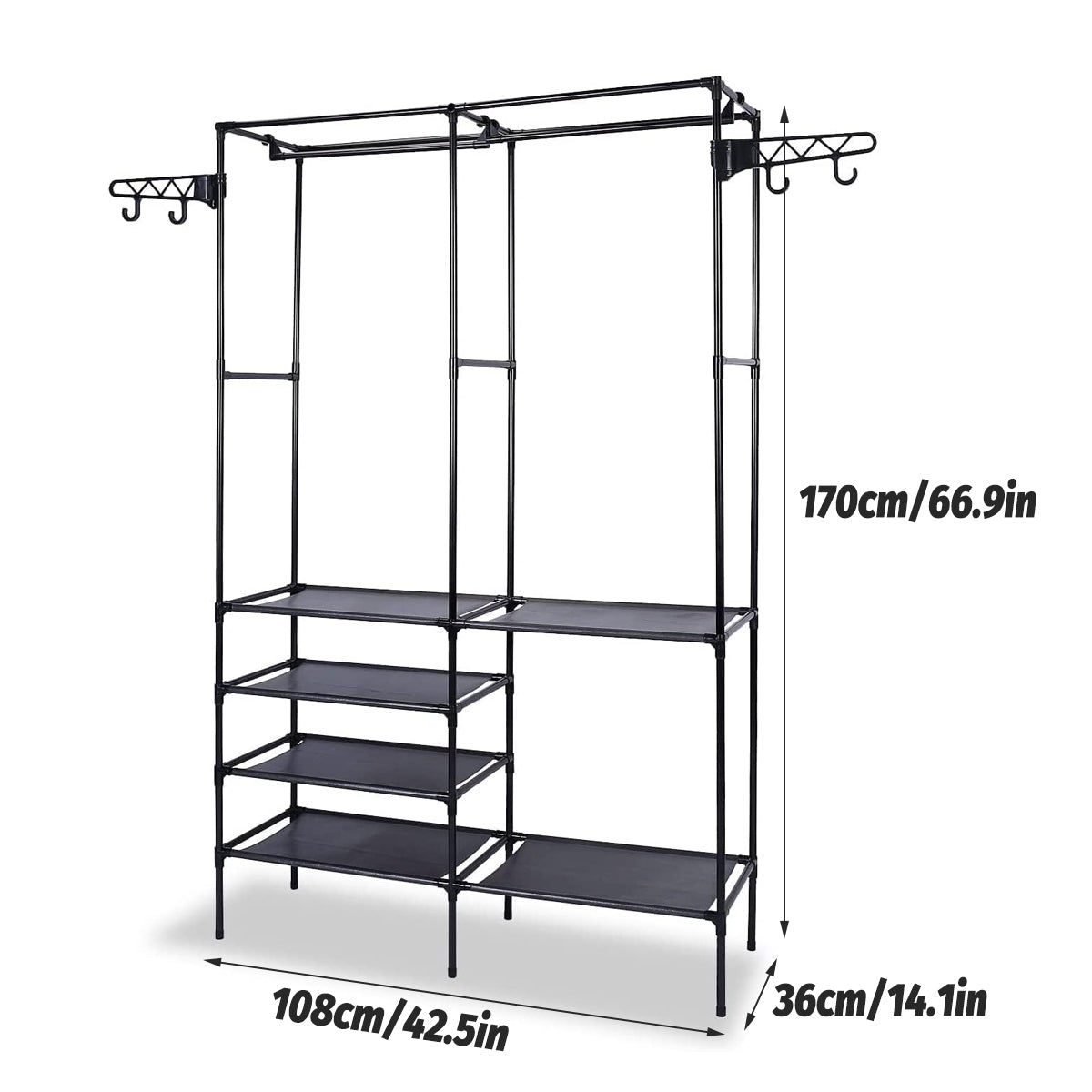 Double Row Floor Clothes Rack Two Colours | StorageOZ