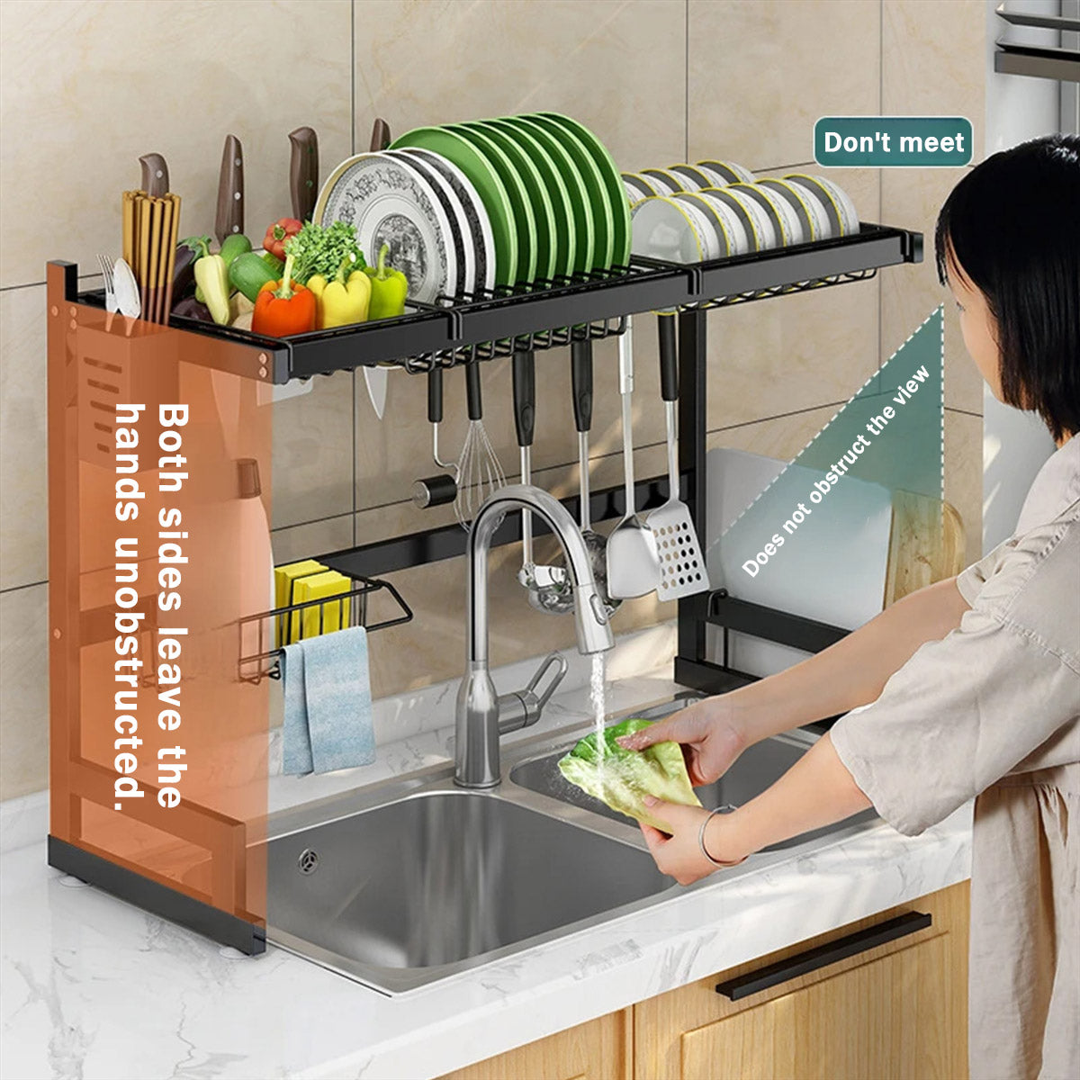 Over Sink Drain Rack Two Lengths Organiser | StorageOZ