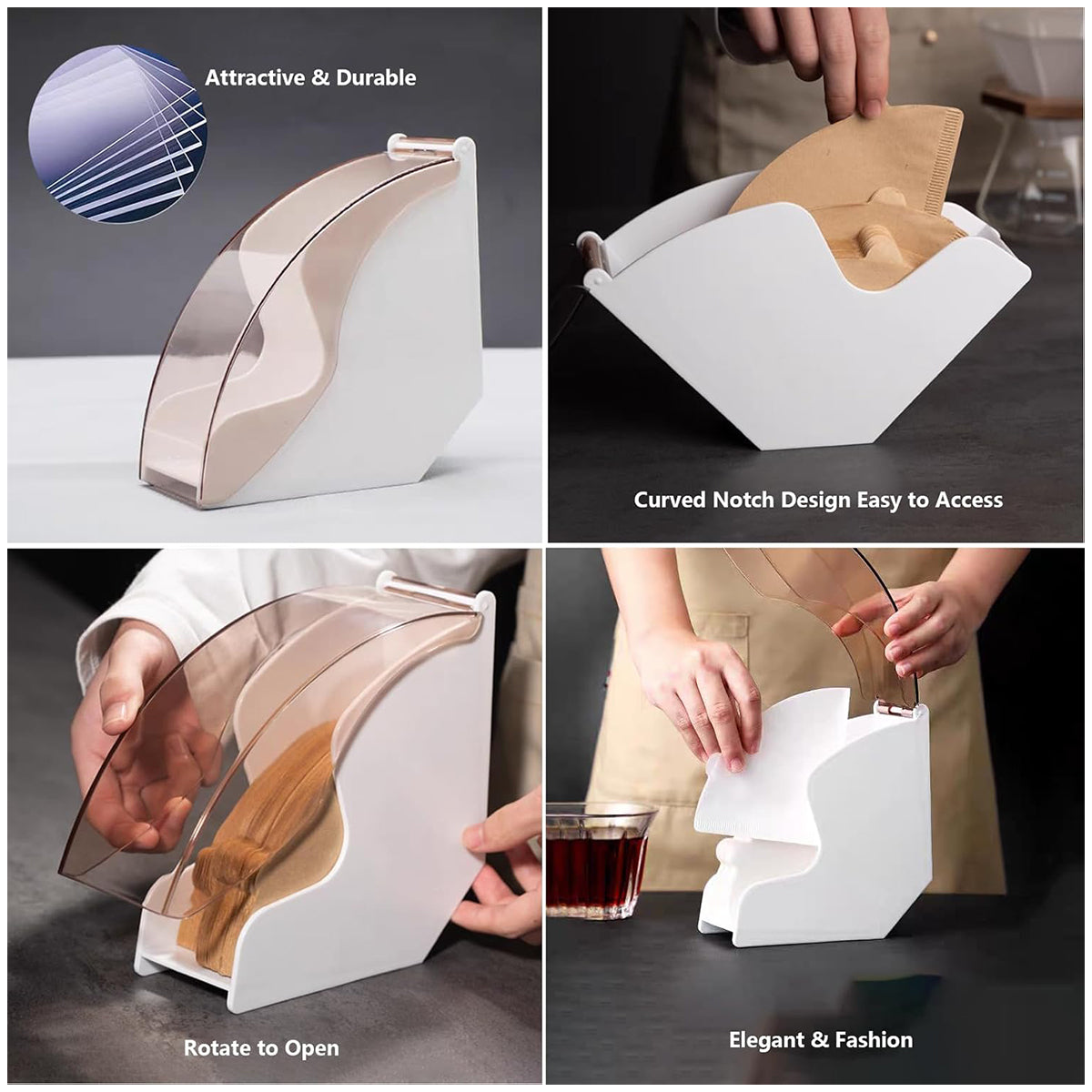 Acrylic Coffee Filter Box Two Colours Set | StorageOZ