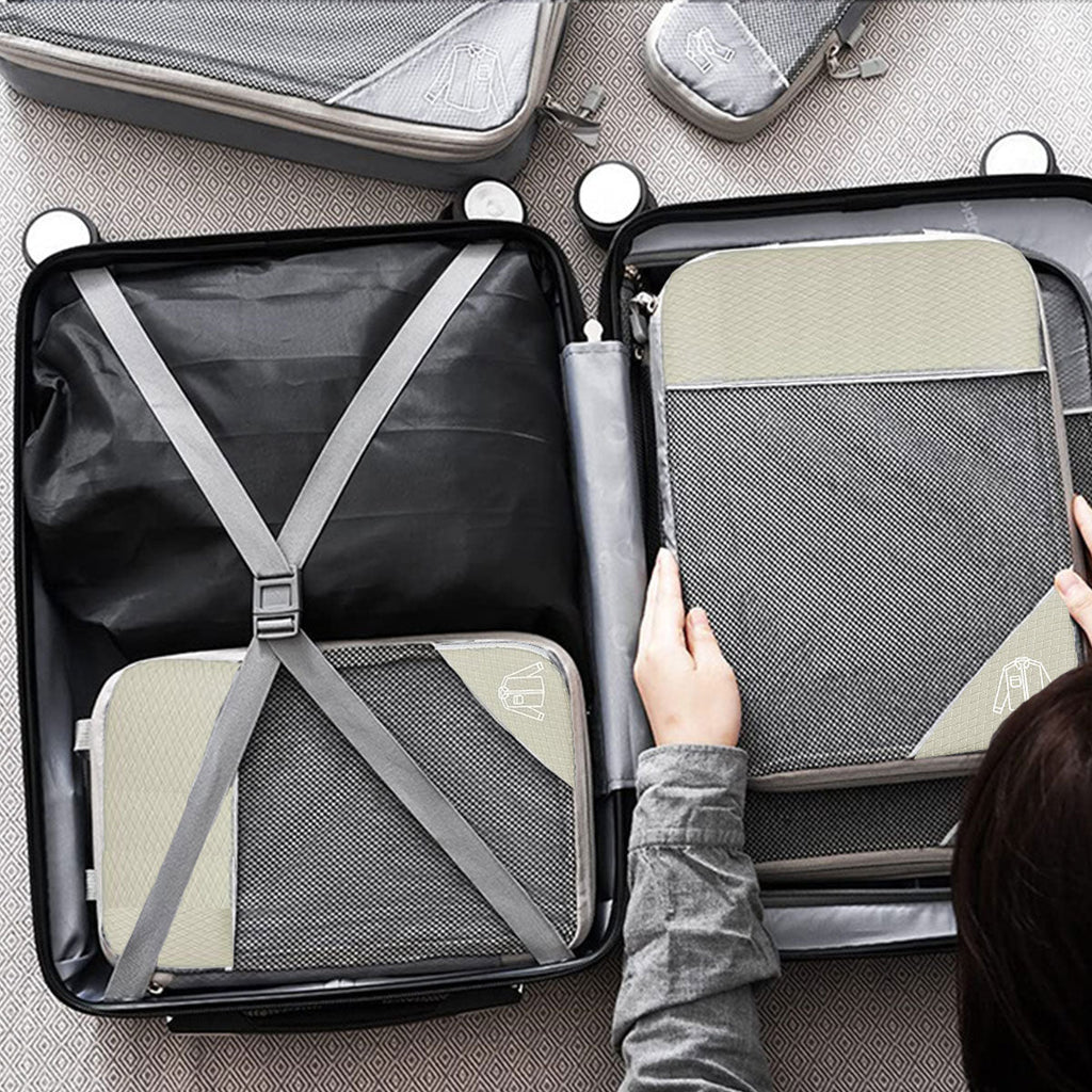6 Pcs Compression Packing Cubes Three Colours | StorageOZ