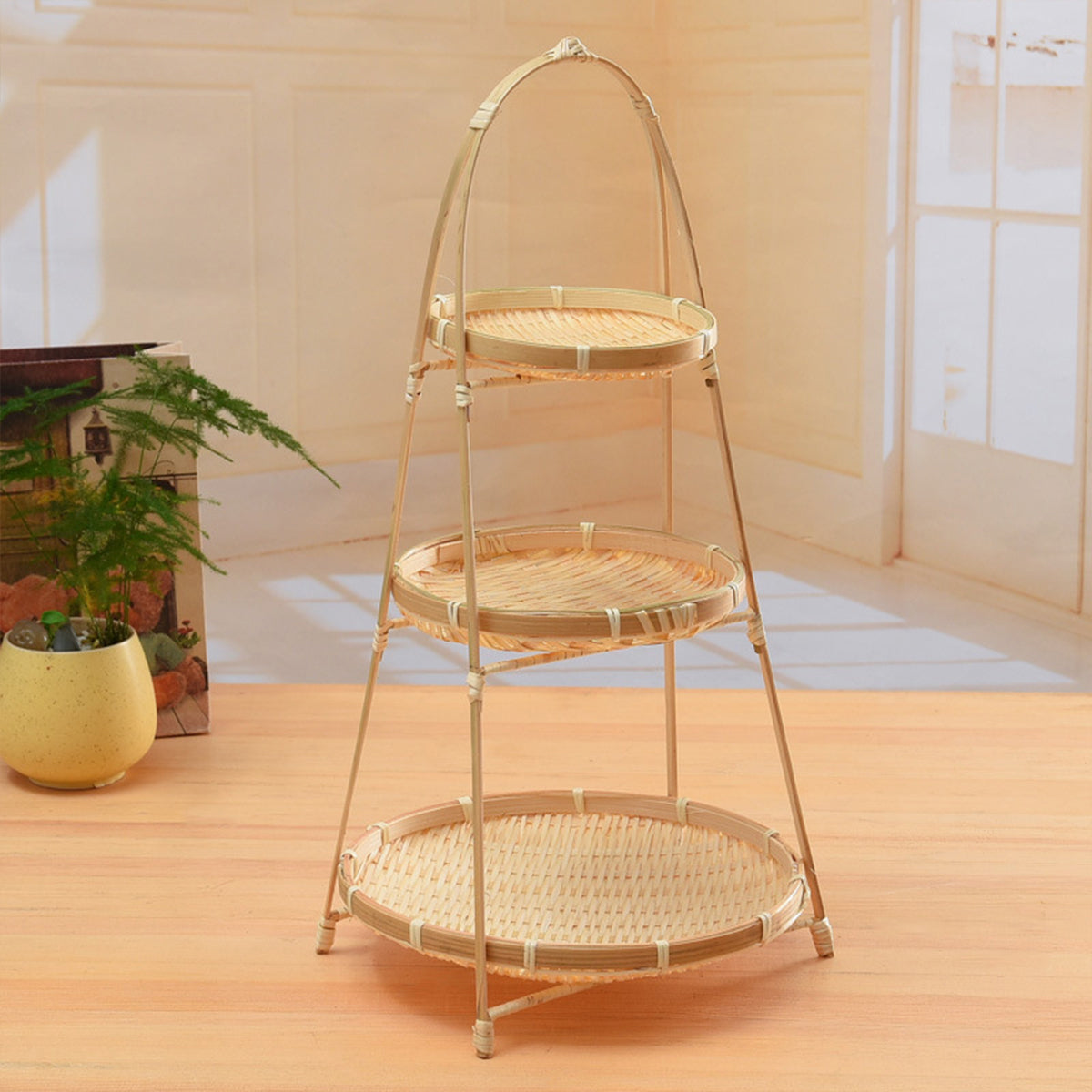 Bamboo Serving Basket in One to Three Tiers | StorageOZ