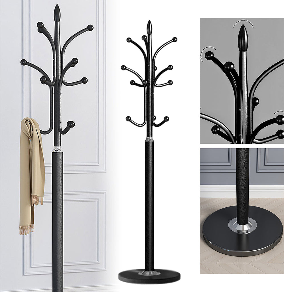 Black Floor Standing Bedroom Coat Rack Set | StorageOZ
