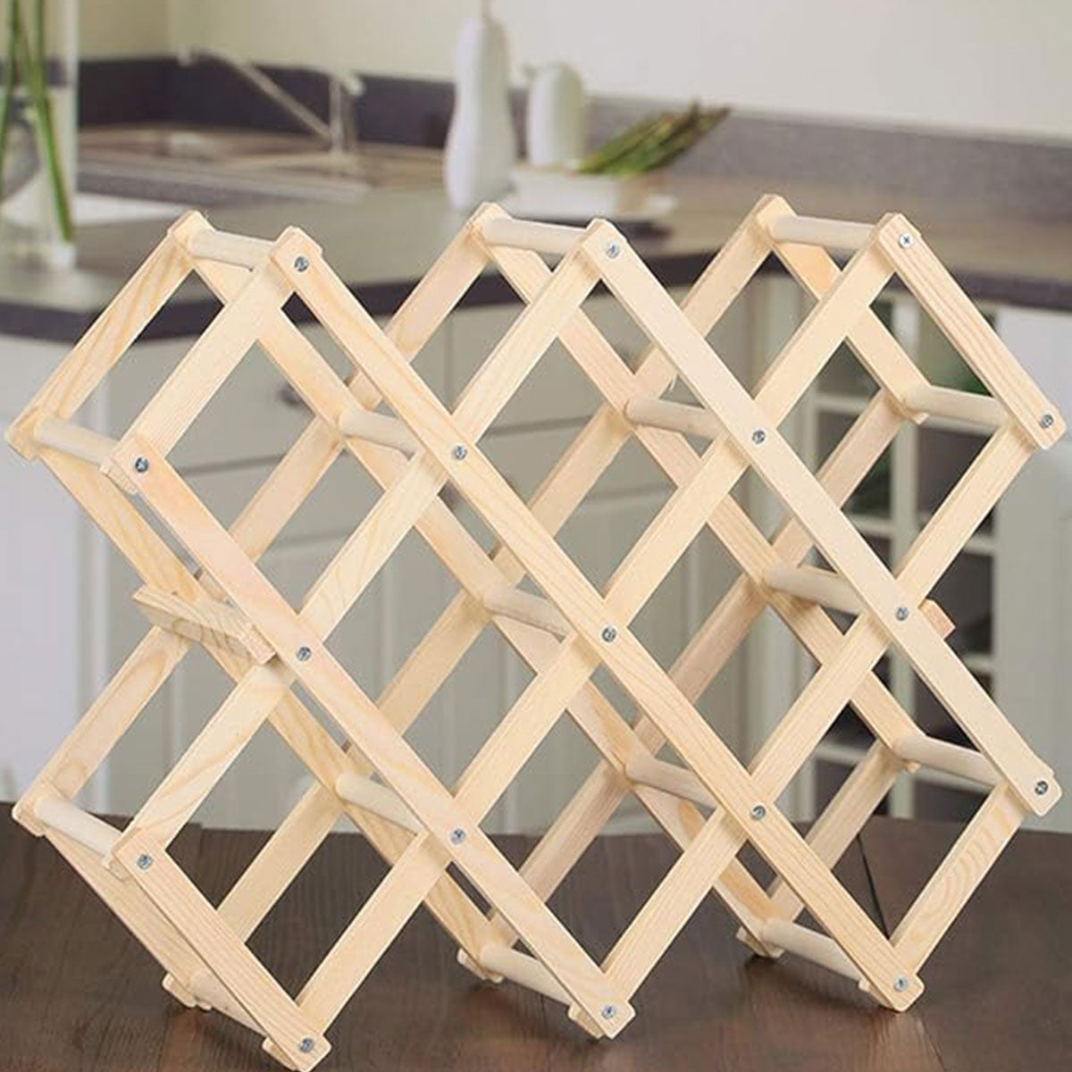 Foldable Pine Wine Rack 5 or 10 Bottles Set | StorageOZ