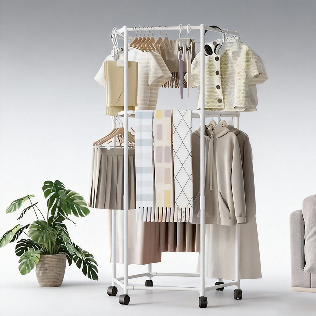 Rotating Floor Clothes Rack Two Colours Set | StorageOZ