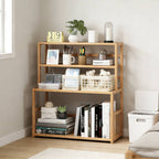 Bamboo Desktop Bookshelf Organiser 60x23x66cm
