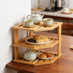 Bamboo 3 Tier Corner Kitchen Shelf Organiser | StorageOZ