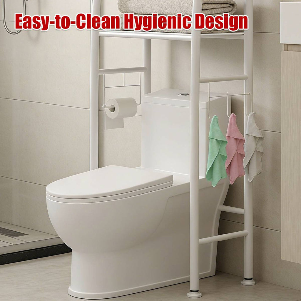 Over Toilet 4 Tier Bathroom Storage Rack White or Black