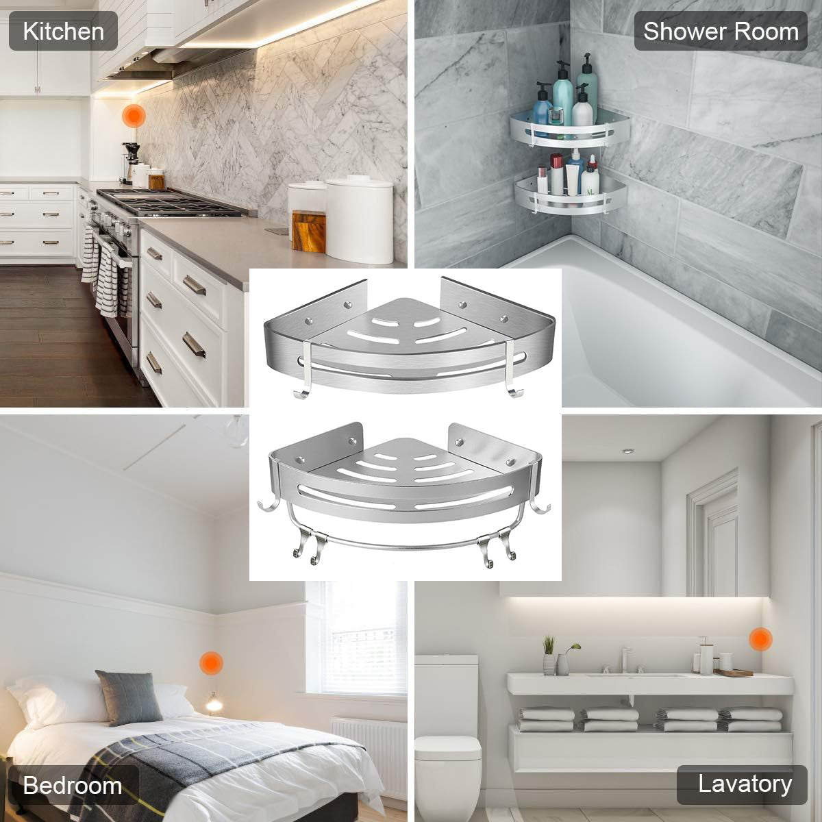 Stainless Corner Shower Shelf Two Variants | StorageOZ