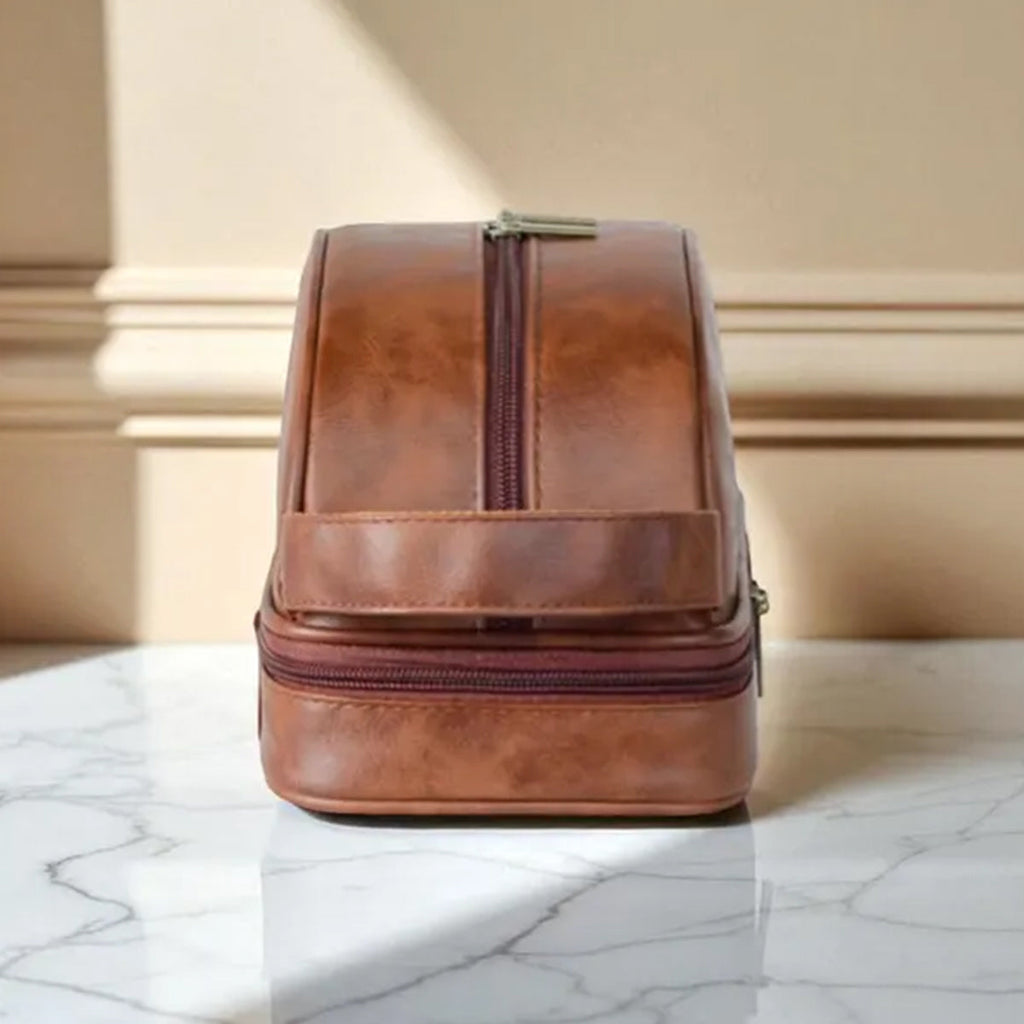 Vintage PU Toiletry Wash Bag Two Colours | StorageOZ