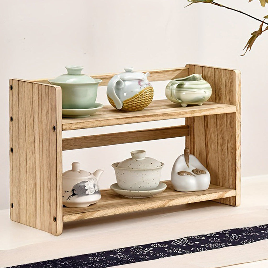 Solid Wood Book Stand Two Brown Tones Set | StorageOZ
