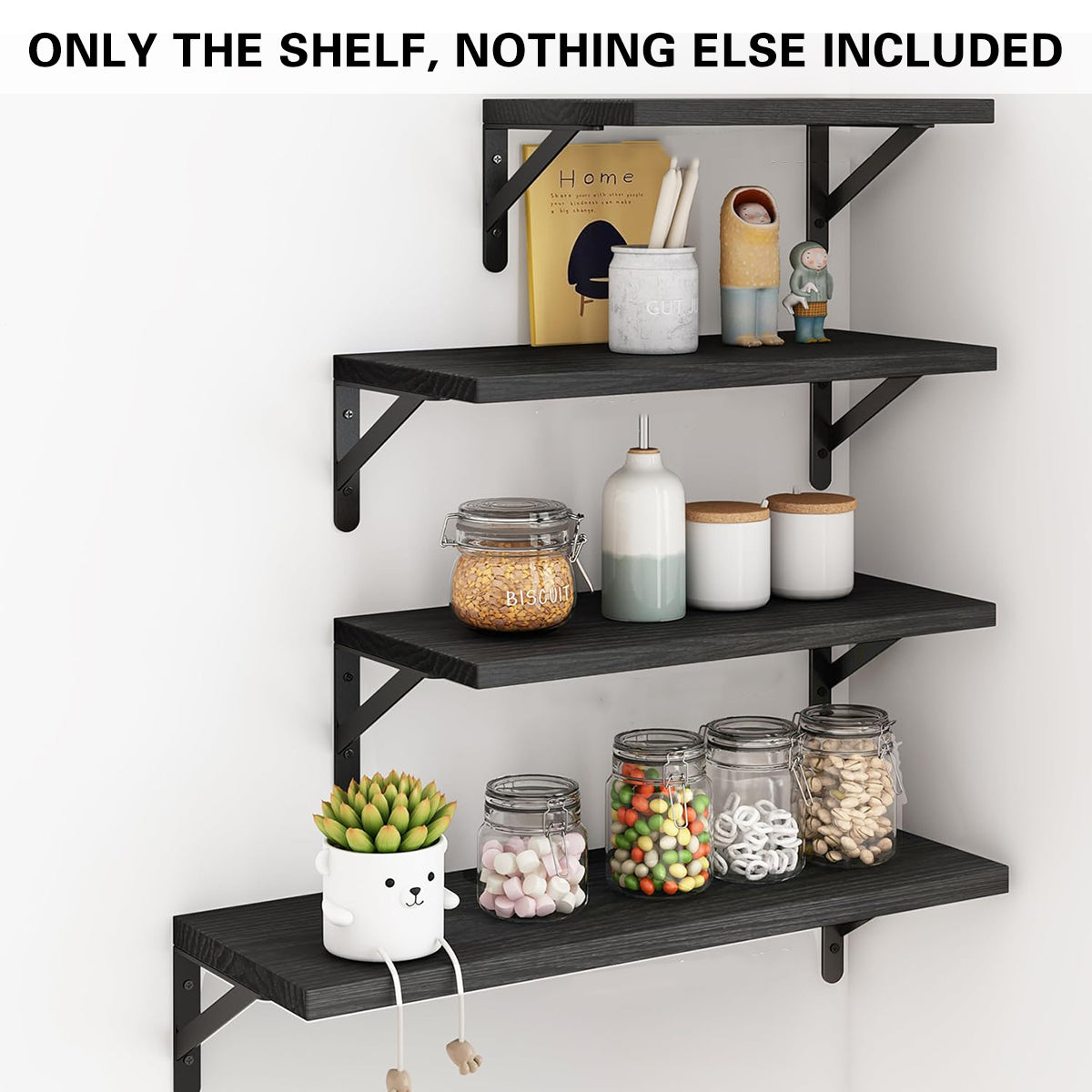4 Pcs Wooden Wall Shelves Two Colours Set | StorageOZ