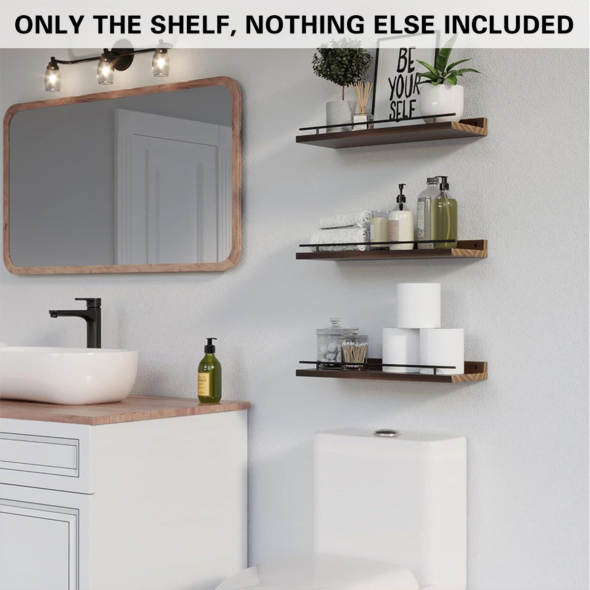 3 Pcs Wooden Wall Shelves Three Colours Set | StorageOZ