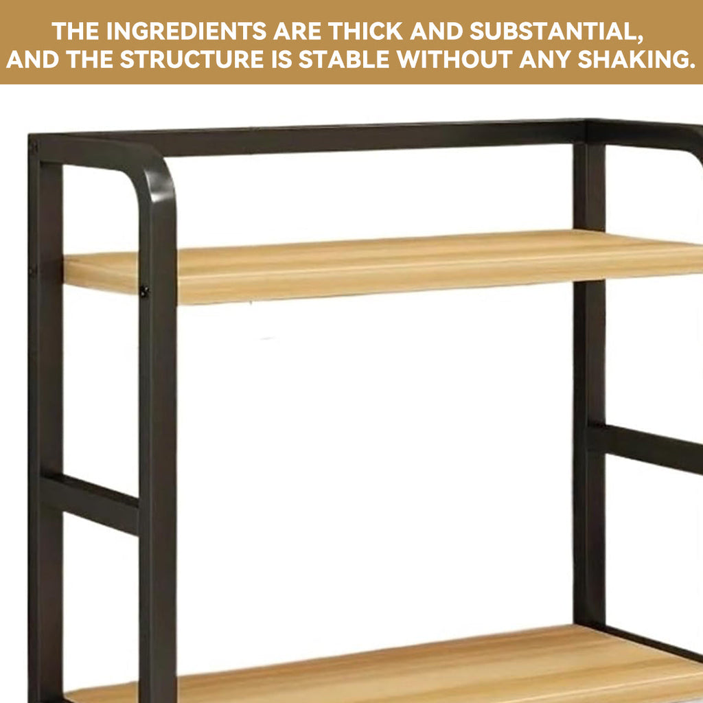 2 Tier Kitchen Storage Rack Floor Standing 50 x 42 x 14cm Spice Seasoning Shelf