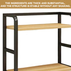 2 Tier Kitchen Storage Rack Floor Standing 50 x 42 x 14cm Spice Seasoning Shelf
