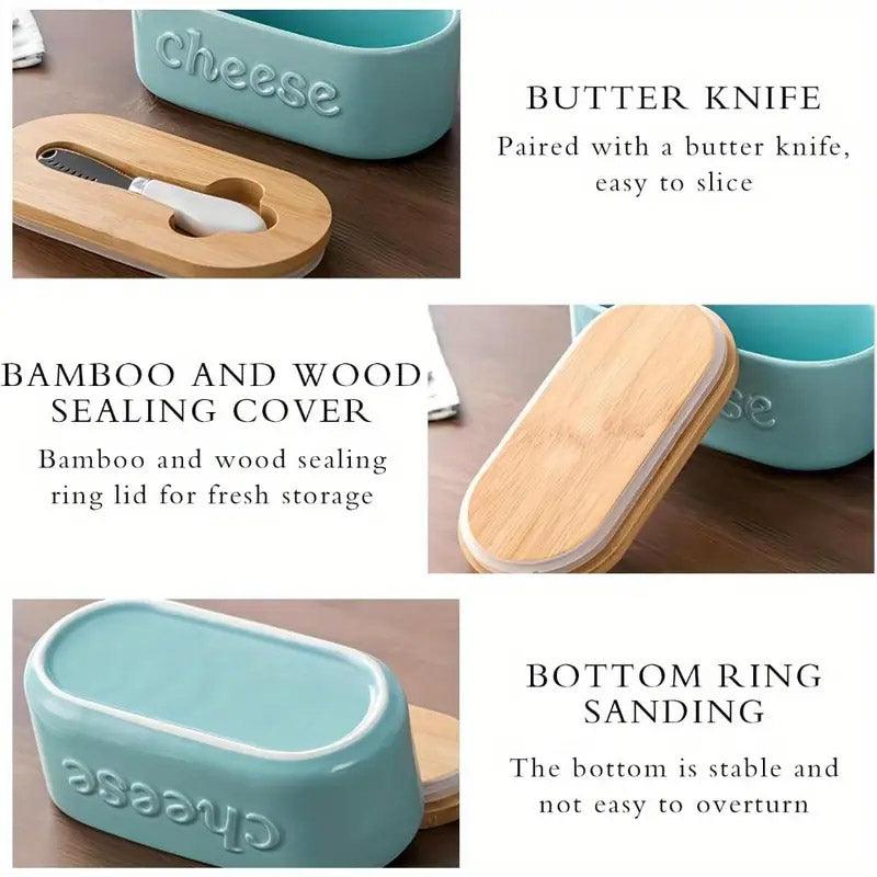 Ceramic Cheese Storage Box in Three Colours | StorageOZ
