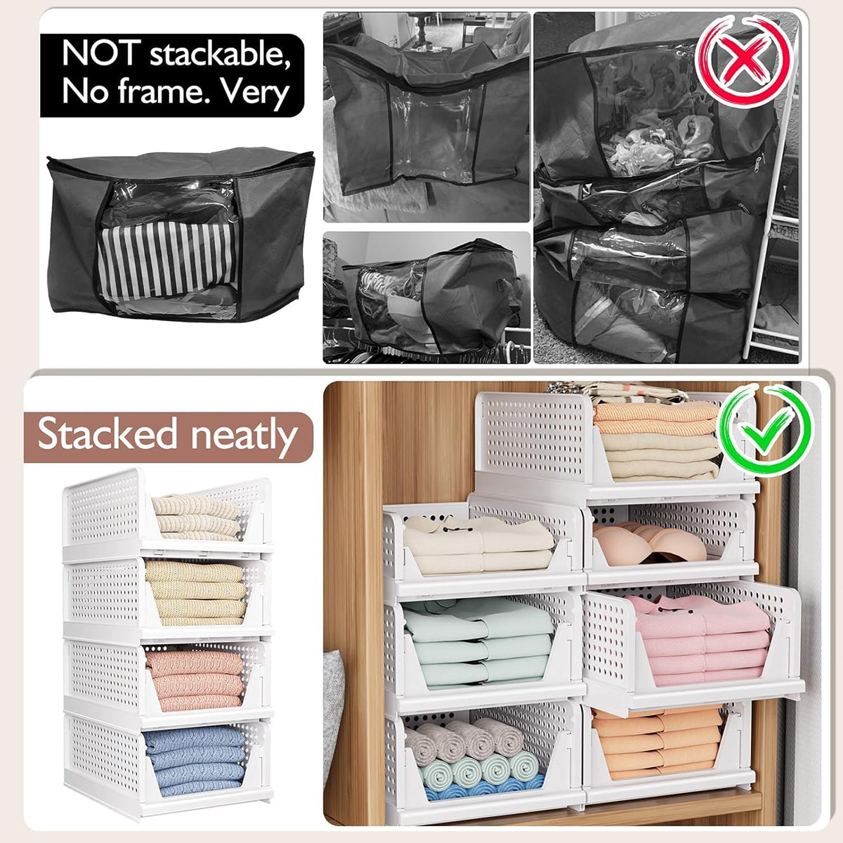 Stackable Drawer Clothes Baskets Three Sizes | StorageOZ