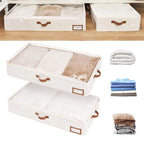 Under Bed Storage Bag 2PCS Foldable Wardrobe Clothes Quilt Organiser 80x45x15cm