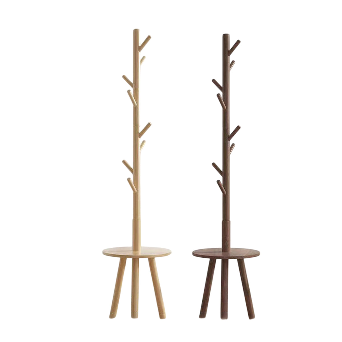 Wooden Floor Coat Rack Two Wood Tones Set | StorageOZ