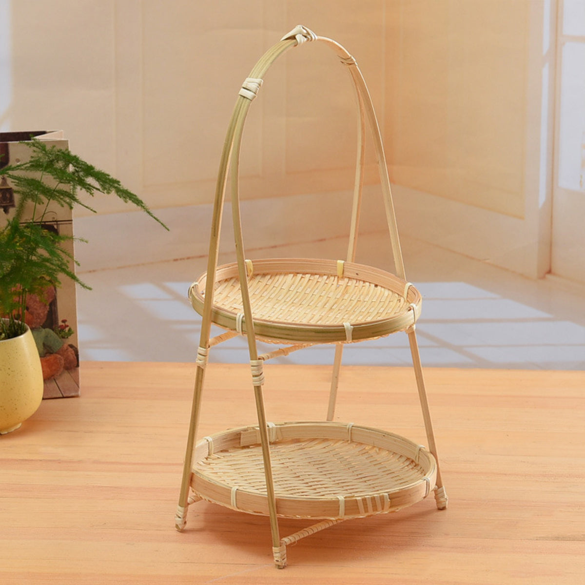 Bamboo Serving Basket in One to Three Tiers | StorageOZ