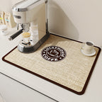 Absorbent Coffee Bar Mat Two Prints Rack | StorageOZ