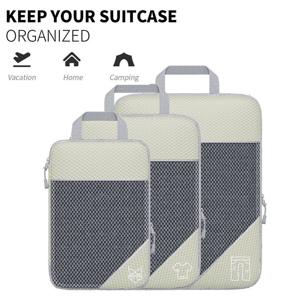 6 Pcs Compression Packing Cubes Three Colours | StorageOZ