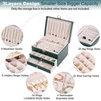 3 Layer Leather Jewellery Box Two Colours | StorageOZ