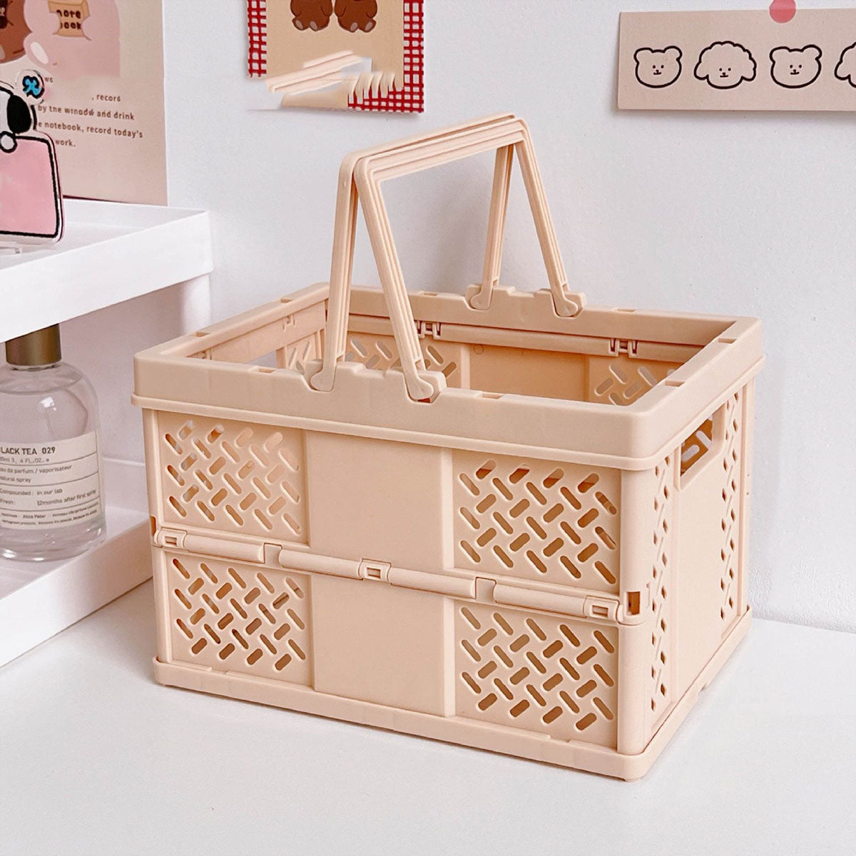 Foldable Plastic Storage Basket Four Colours | StorageOZ