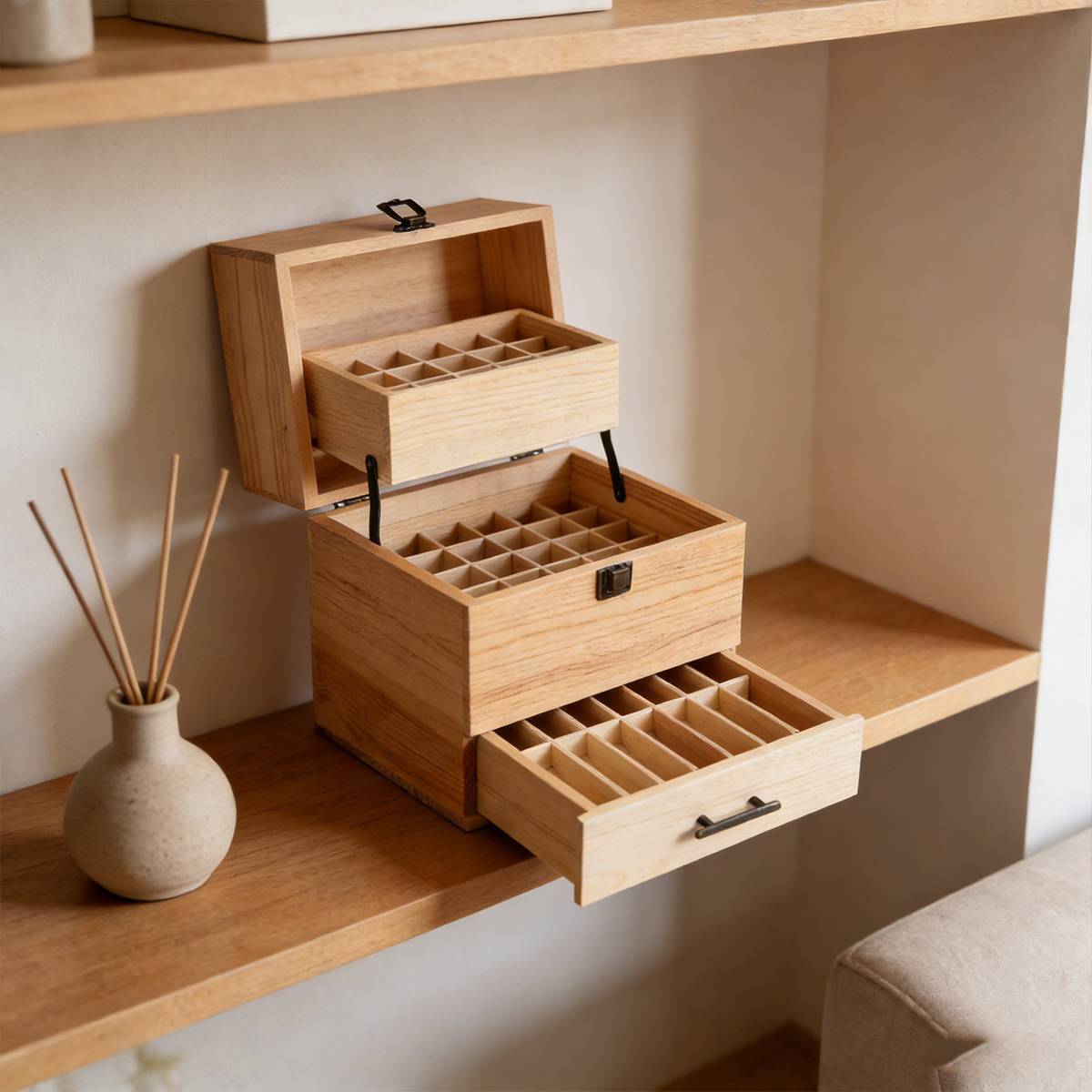 3 Tier Wooden Essential Oil Storage Box Set | StorageOZ