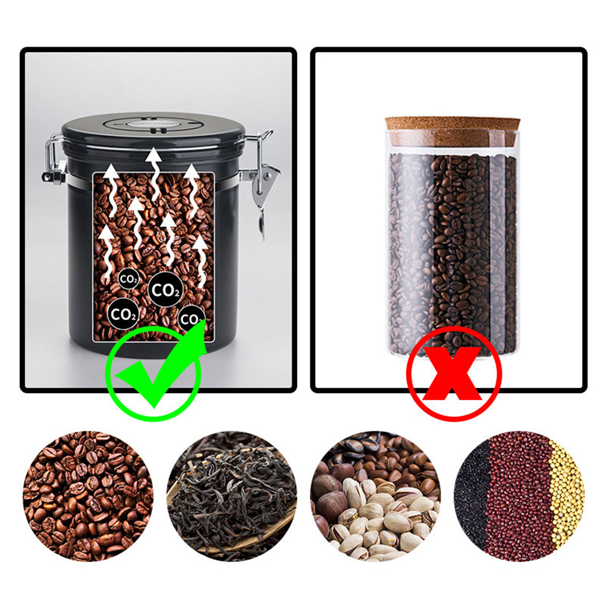 Coffee Canisters Two Sizes Kitchen Organiser | StorageOZ