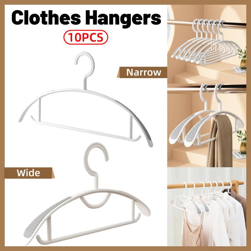 10 Pcs Plastic Half Round Hangers Two Widths | StorageOZ