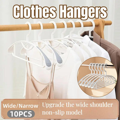 10 Pcs Plastic Half Round Hangers Two Widths | StorageOZ
